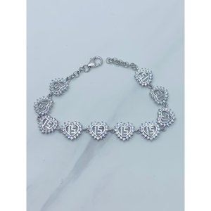 925 Sterling Silver Bracelet Sweet 15 heart Quinceañera